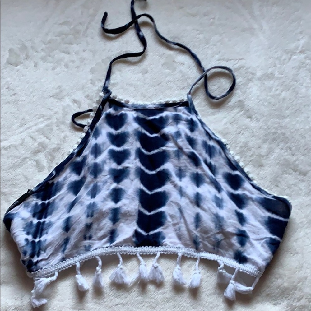 Open back tie dye halter